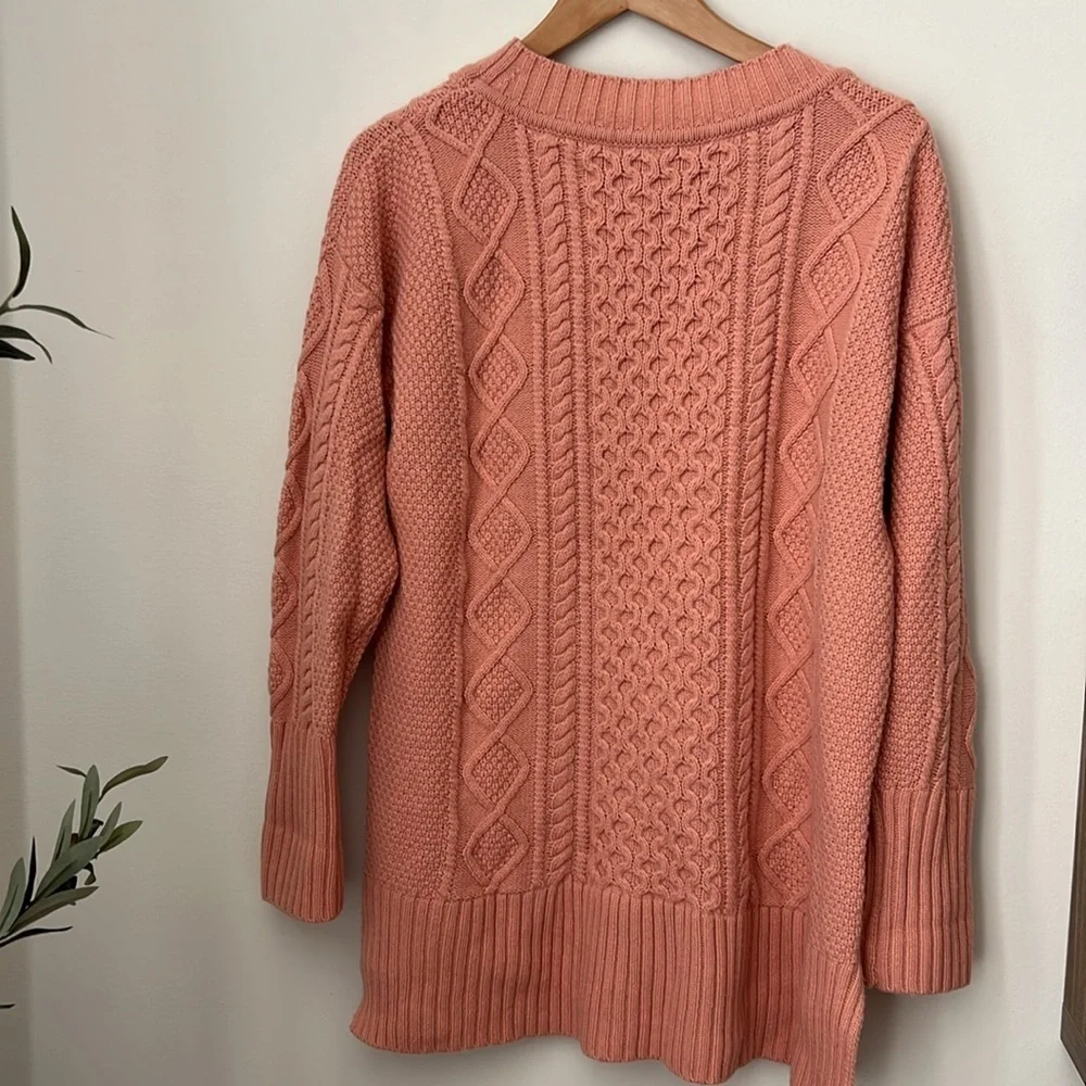 J. Crew Wool Blend Oversized Patchwork Cable-knit Sweater